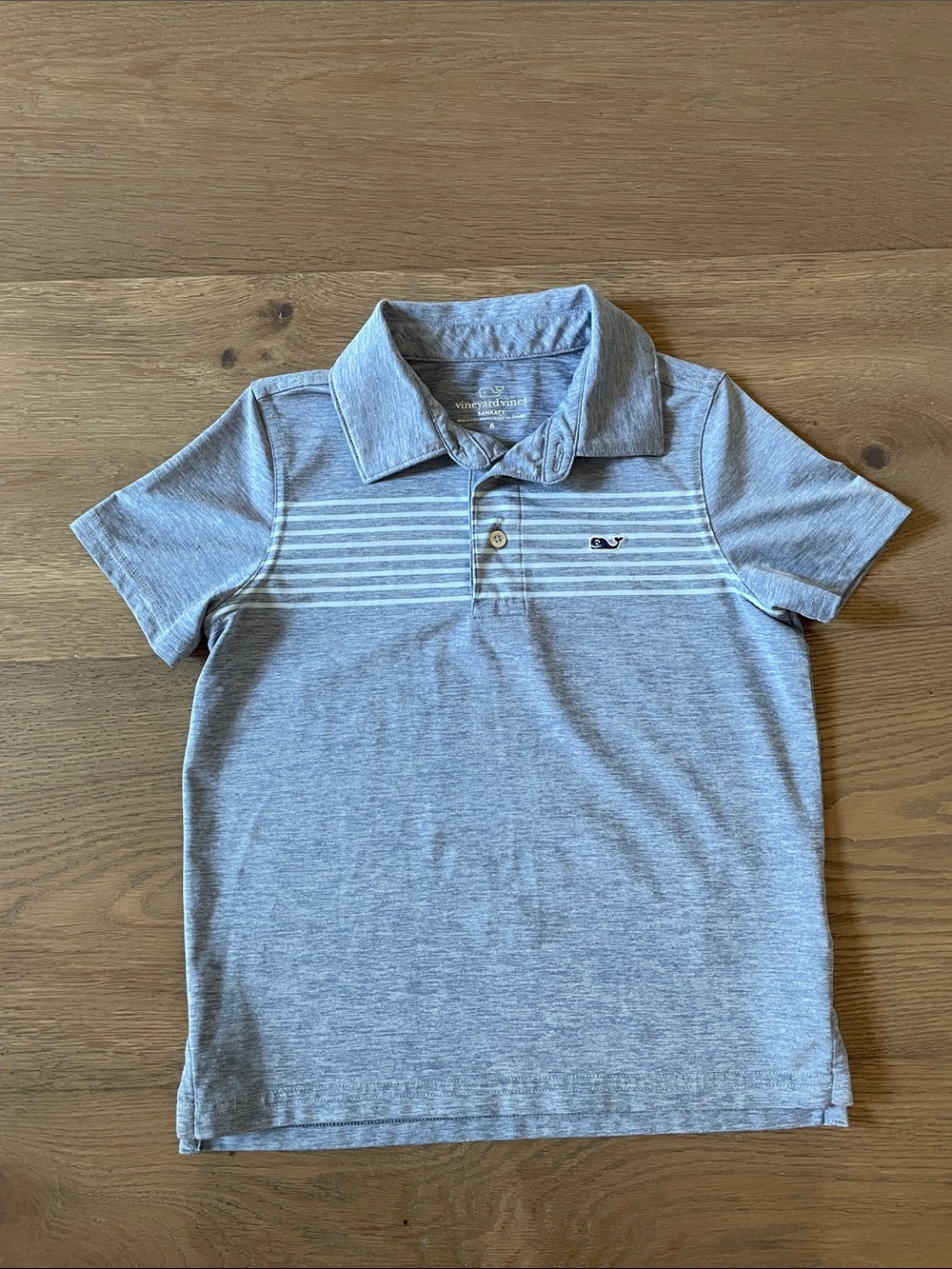 Vineyard Vines Performance Sankaty Kids Polo in Blue Stripes Size 6
